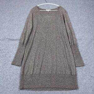 Bryn Walker Sweater Dress Women's Small Brown Wool/Angora‎ Knit Scoop Pullover